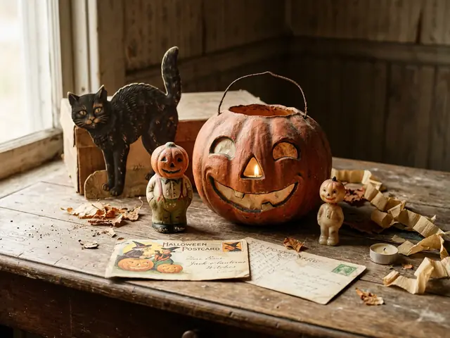 Vintage German papier-mache Halloween decorations
